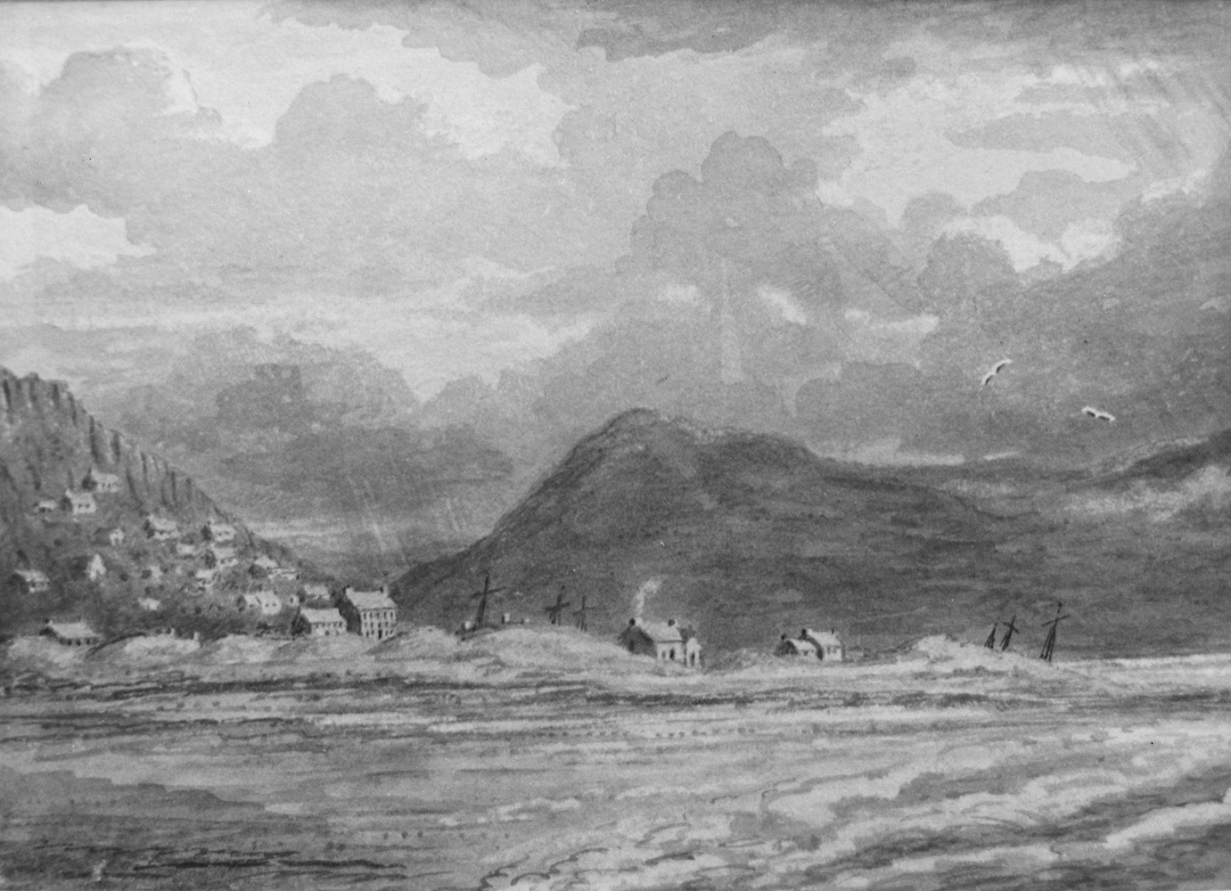 Barmouth, historical drawing. © Crown Copyright RCAHMW.