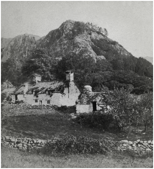 Animated stereoscopic photograph of cottages at Aberglaslyn Pass. © Crown Copyright RCAHMW.