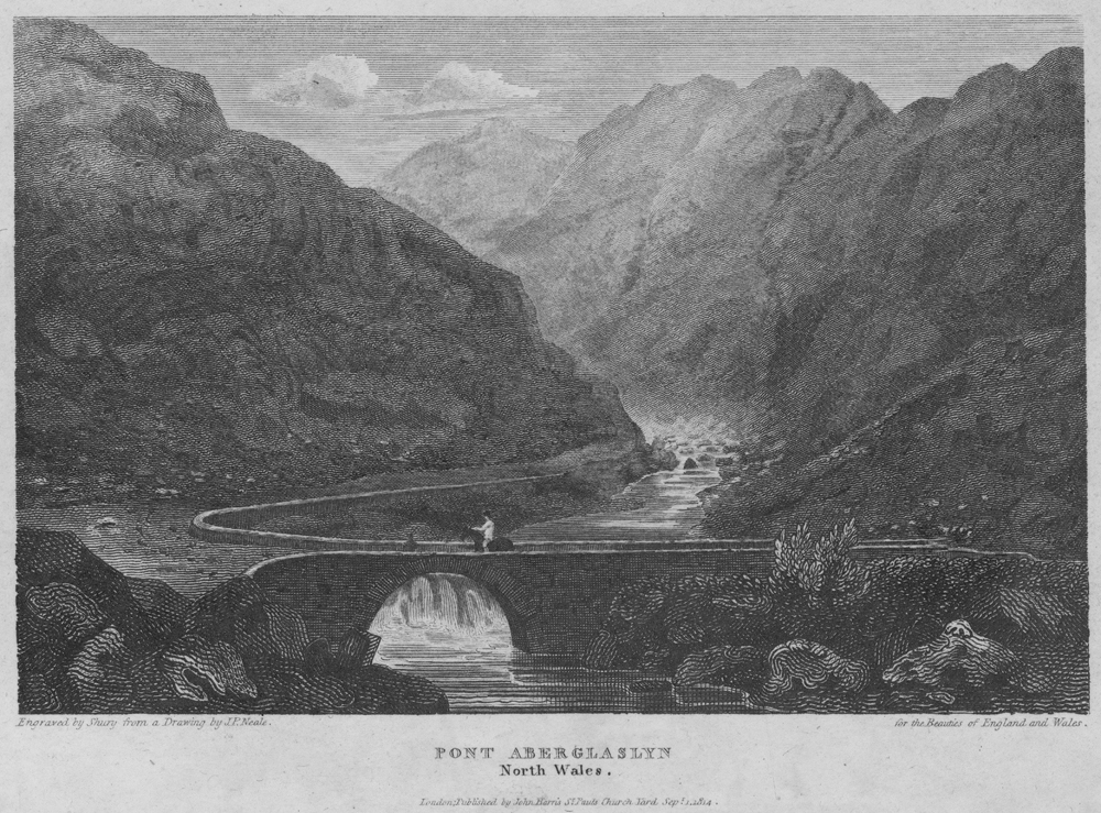 Aberglaslyn Bridge, historical print. © Crown Copyright RCAHMW.