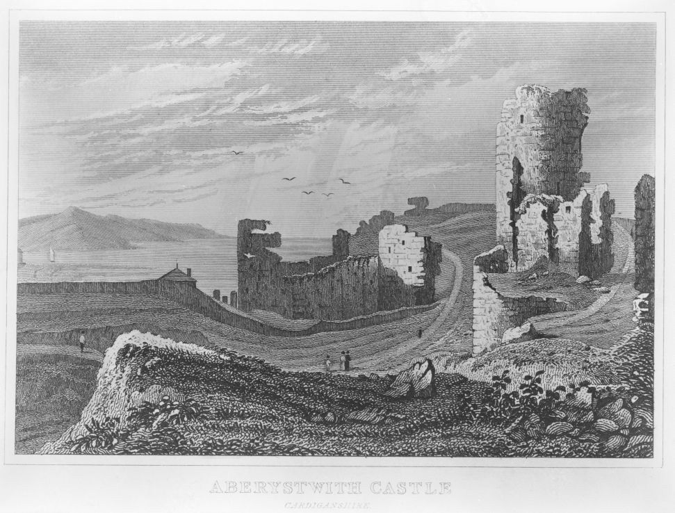 Aberystwyth Castle, historical print. © Crown Copyright RCAHMW.