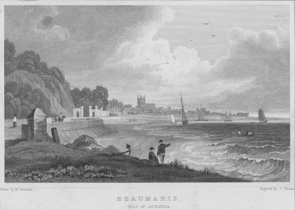 Beaumaris town, historical print. © Crown Copyright RCAHMW.