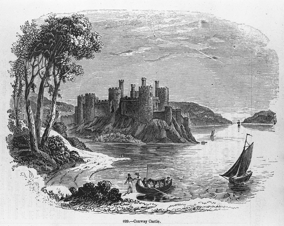Conwy Castle, historic print. © Crown Copyright RCAHMW.