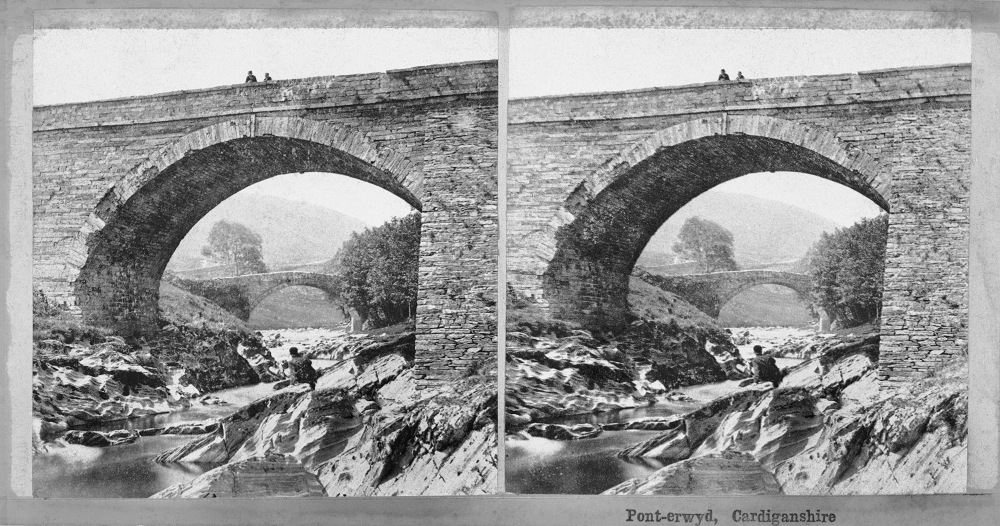 Pont-erwyd, stereoscopic photograph. © Crown Copyright RCAHMW.