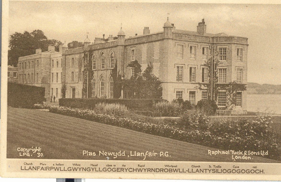 Plas Newydd, Llanfairpwllgwyngyll; postcard. © Crown Copyright RCAHMW.