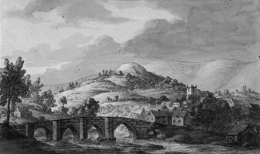 Llangollen, historical drawing. © Crown Copyright RCAHMW.