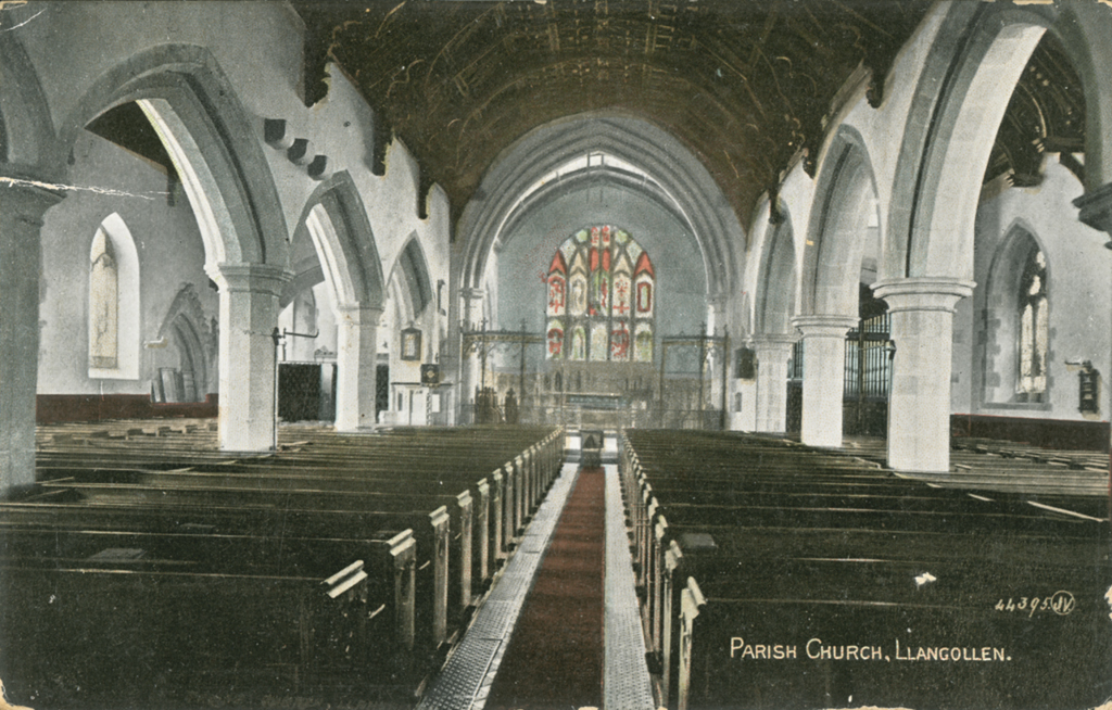 St Collen Church, postcard. © Crown Copyright RCAHMW.