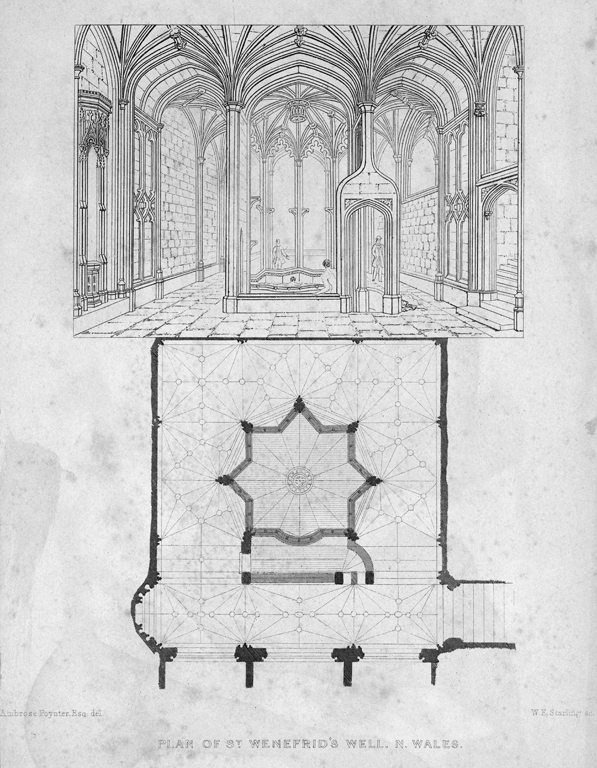 St Winefride’s Well, historic print. © Crown Copyright RCAHMW.