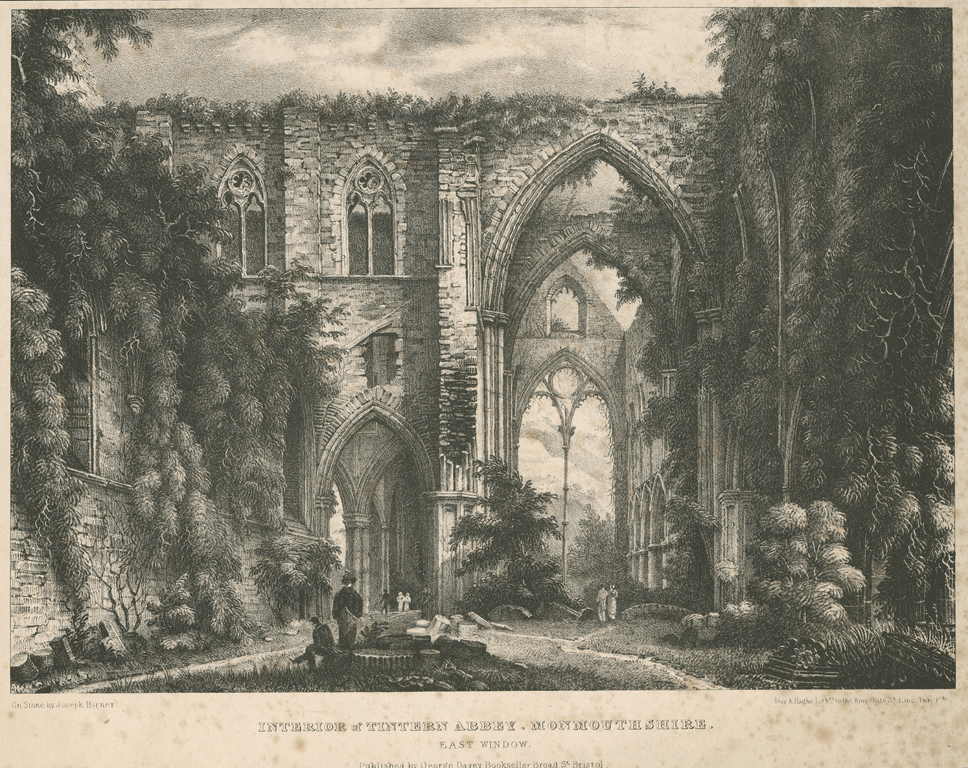 Tintern Abbey, historical print. © Crown Copyright RCAHMW.